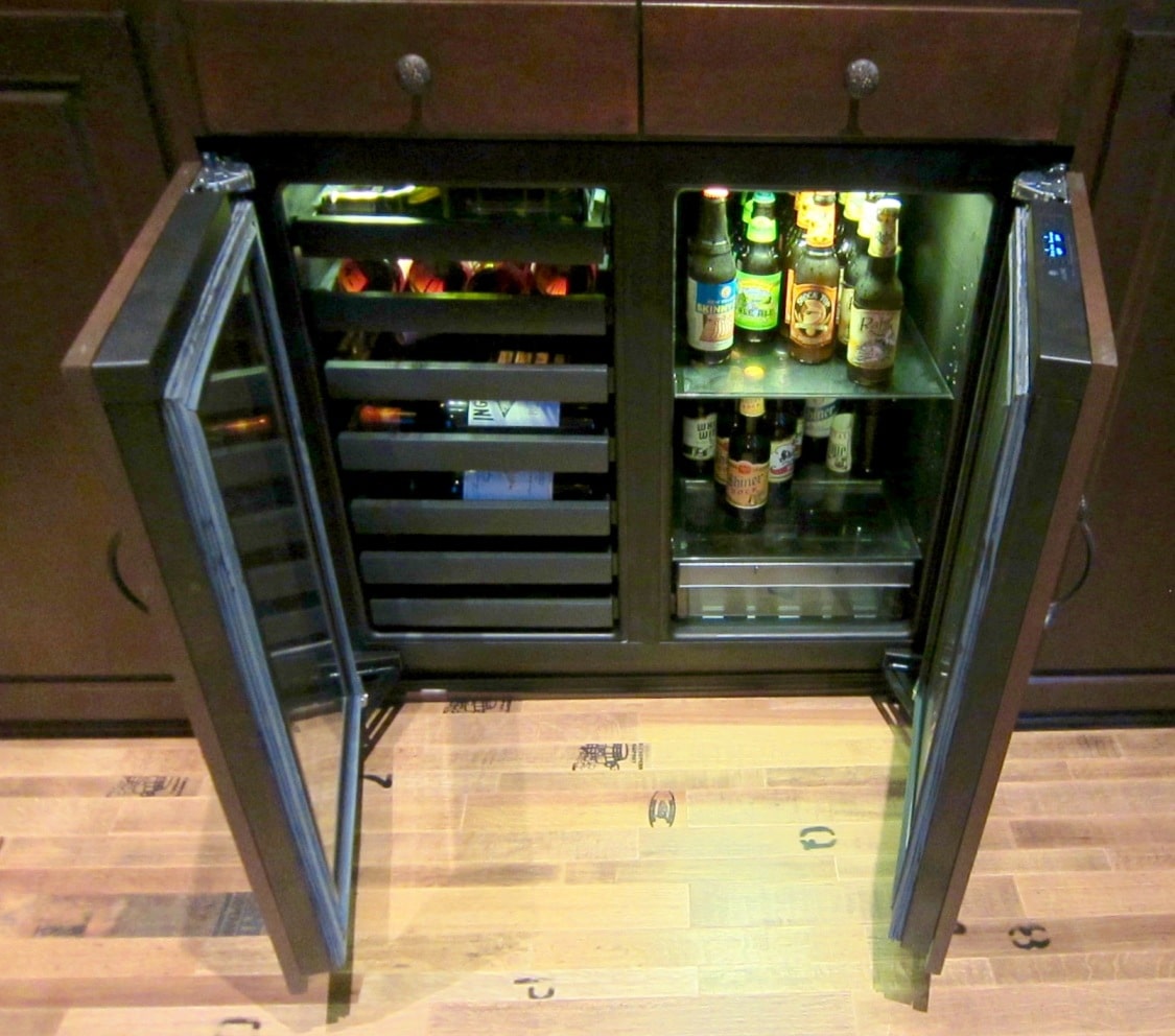 Built-in 3036 model refrigerator by Uline Installed by Las Vegas Home Wine Cellar Builders